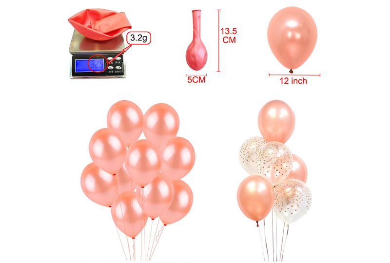 12 Zoll 3,2 g roségoldener Latexballon